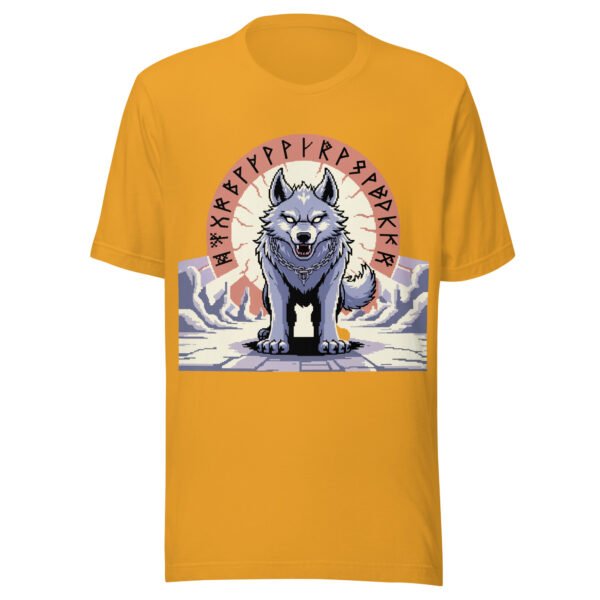 Mythic Wolf T-Shirt – Fenrir of the Fjords – Retro Norse Pixel Tee - Image 7