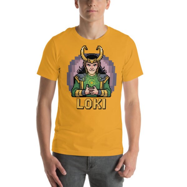 Loki Shirt – Calm Strategist Pose – Retro Game T Shirt 8bit Pixel Art Tee - Image 7