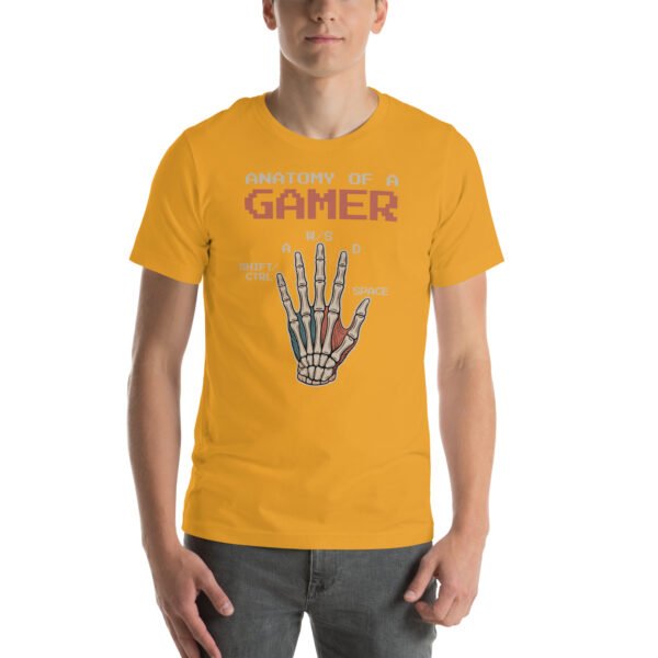 Anatomy of a Gamer Shirt – Retro Skeleton Hand Design – Pixel Gamer T-Shirt for Men and Women - Image 6
