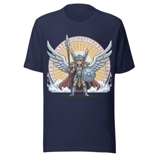 Norse Valkyrie T-Shirt – Shieldmaiden Pixel Art – Rune Circle Edition - Image 3