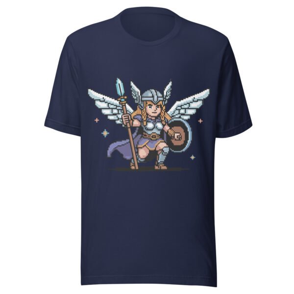 Valkyrie Pixel Art T-Shirt – Norse Winged Warrior – Scout Pose Edition - Image 3