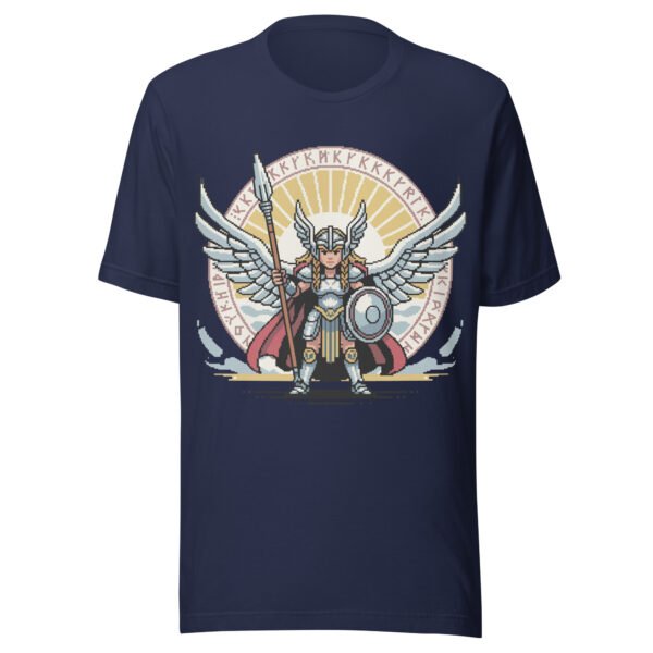 Valkyrie Shieldmaiden T-Shirt – Norse Warrior Goddess Pixel Tee - Image 2
