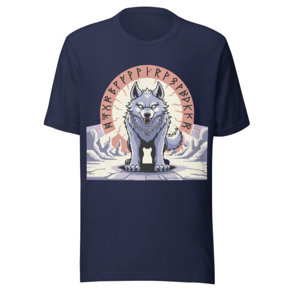Mythic Wolf T-Shirt – Fenrir of the Fjords – Retro Norse Pixel Tee - Image 3