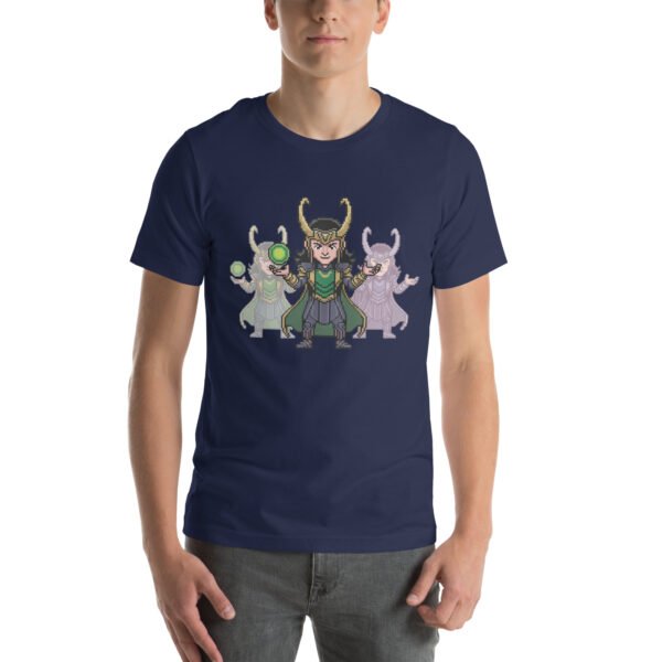 Loki Shirt – Twin Form Pixel Trickster – Retro Game T Shirt 8bit Pixel Art Tee - Image 2
