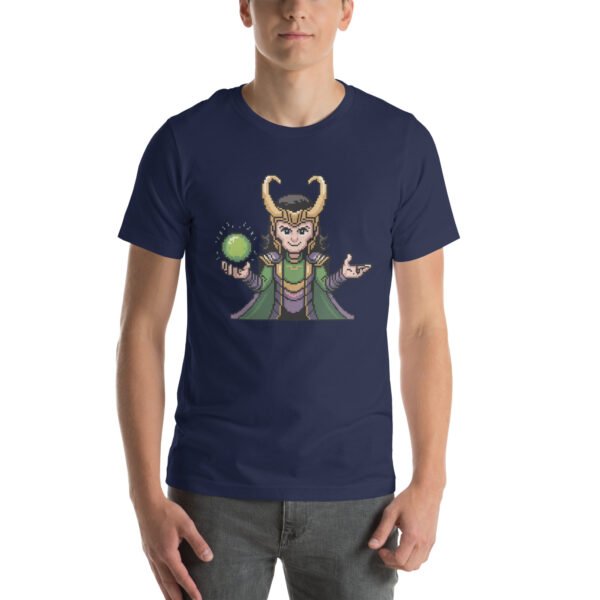 Loki Shirt – Focused Trickster Close-Up – Retro Game T Shirt 8bit Pixel Art Tee - Image 2