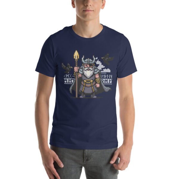 Odin shirt – Raven Guardian Design – Retro Game T Shirt 8bit Pixel Art Tee - Image 3