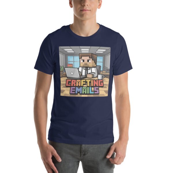 Crafting Emails T-Shirt – Retro Pixel Office Tee – Funny T-Shirt for Adults - Image 3
