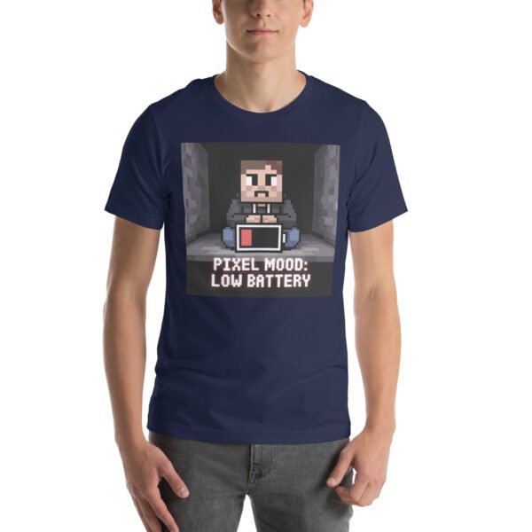 Pixel Mood Low Battery T-Shirt – Gamer Exhaustion Tee – Funny T-Shirt for Adults - Image 3