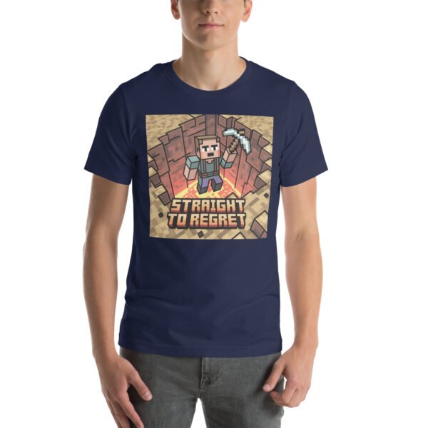 Straight to Regret T-Shirt – Retro Pixel Fall Tee – Humorous Gamer T-Shirt for Adults - Image 2