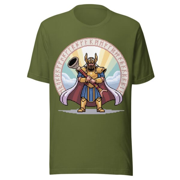 Mythic Heimdall T-Shirt – Gjallarhorn & Rune Circle – Norse Pixel Art Tee - Image 5