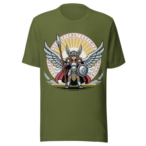 Valkyrie Shieldmaiden T-Shirt – Norse Warrior Goddess Pixel Tee - Image 5