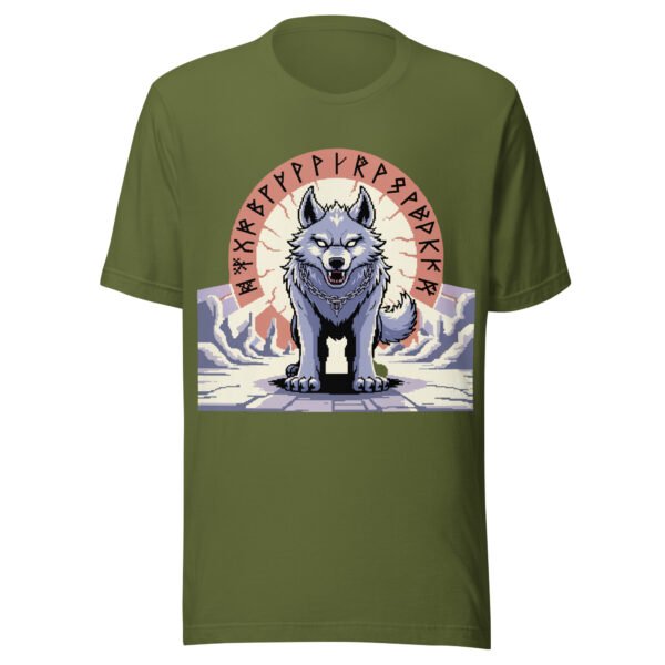 Mythic Wolf T-Shirt – Fenrir of the Fjords – Retro Norse Pixel Tee - Image 6
