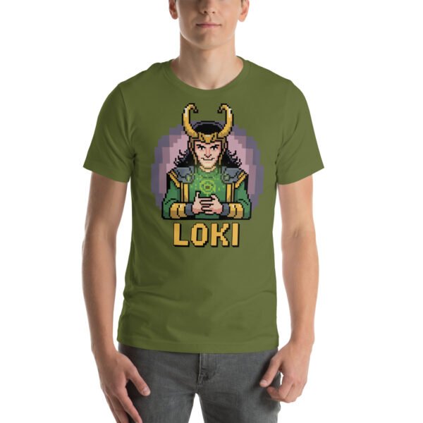 Loki Shirt – Calm Strategist Pose – Retro Game T Shirt 8bit Pixel Art Tee - Image 6