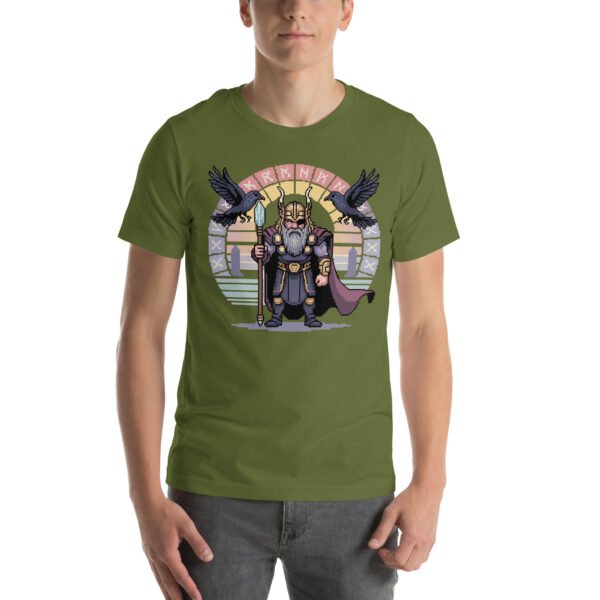 Odin shirt – Mystic Wisdom Design – Retro Game T Shirt 8bit Pixel Art Tee - Image 5