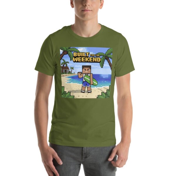 Built for the Weekend – Pixel Beach Escape T-Shirt for Adults - Image 6