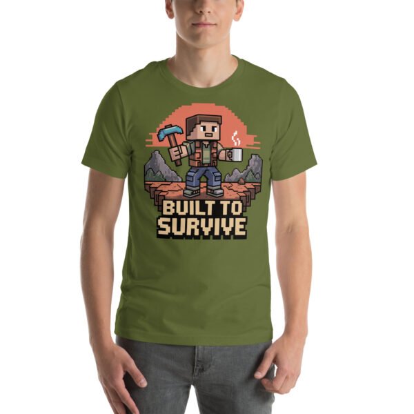 Built to Survive T-Shirt – Adventure Block Style Tee – Resilient Gamer T-Shirt for Adults - Image 6