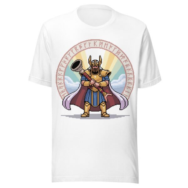 Mythic Heimdall T-Shirt – Gjallarhorn & Rune Circle – Norse Pixel Art Tee - Image 8