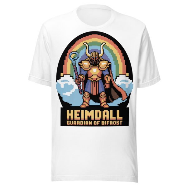 Heimdall Graphic T-Shirt – Guardian of Asgard – Pixel Myth Tee - Image 8