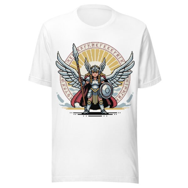 Valkyrie Shieldmaiden T-Shirt – Norse Warrior Goddess Pixel Tee - Image 8