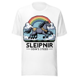 Sleipnir T-Shirt – Odin’s Eight-Legged Horse – Norse Pixel Retro Tee