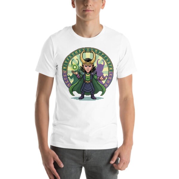 Loki Shirt – Rune Circle Edition – Retro Game T Shirt 8bit Pixel Art Tee - Image 8