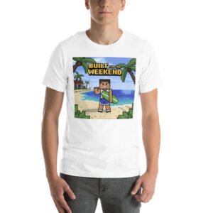 Built for the Weekend – Pixel Beach Escape T-Shirt for Adults