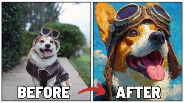 oil painting corgi