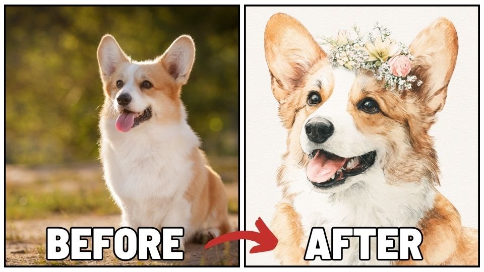 personalize corgi watercolor style personalize corgi to watercolor style