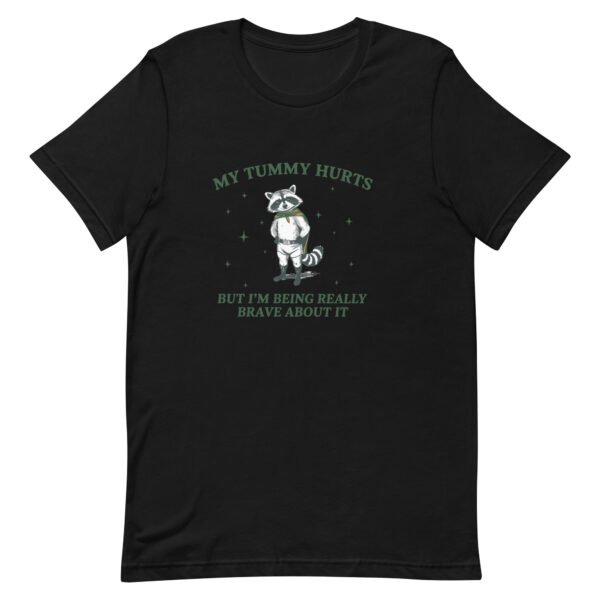 Trash Panda Raccoon Shirt - My Tummy Hurts But I'm Brave | Vintage Sarcastic Adulting Gift - Image 2