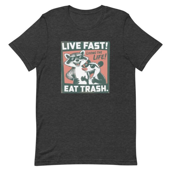 Trash Panda Raccoon Shirt - Live Fast Eat Trash | Funny Sarcastic Vintage Tee | Gift for Him Her - Image 5