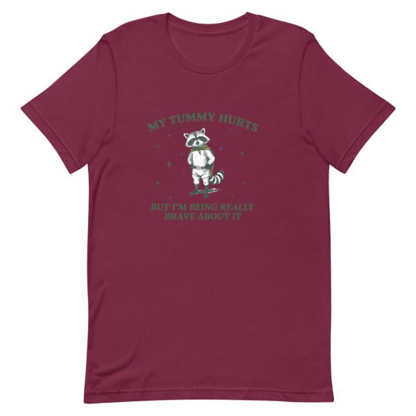 Trash Panda Raccoon Shirt - My Tummy Hurts But I'm Brave | Vintage Sarcastic Adulting Gift - Image 4