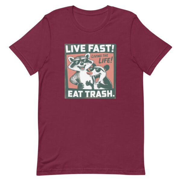 Trash Panda Raccoon Shirt - Live Fast Eat Trash | Funny Sarcastic Vintage Tee | Gift for Him Her - Image 4