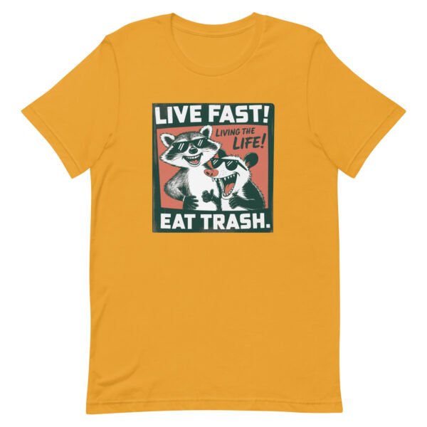 Trash Panda Raccoon Shirt - Live Fast Eat Trash | Funny Sarcastic Vintage Tee | Gift for Him Her - Image 7
