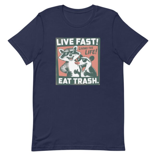 Trash Panda Raccoon Shirt - Live Fast Eat Trash | Funny Sarcastic Vintage Tee | Gift for Him Her - Image 3