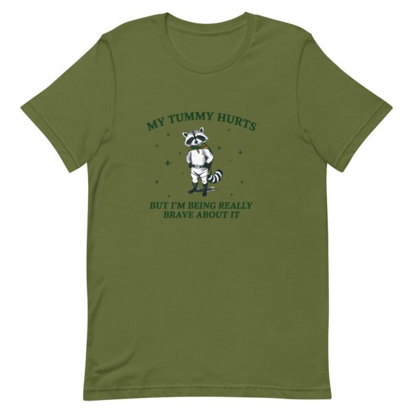 Trash Panda Raccoon Shirt - My Tummy Hurts But I'm Brave | Vintage Sarcastic Adulting Gift - Image 6