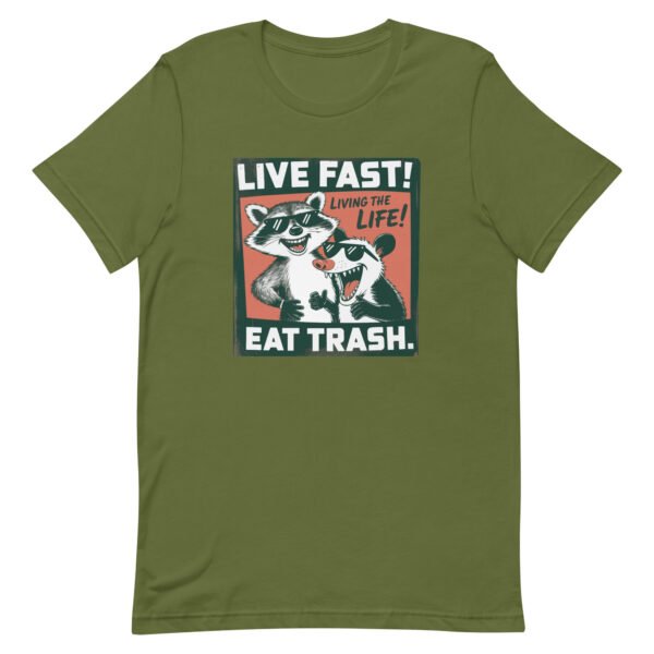 Trash Panda Raccoon Shirt - Live Fast Eat Trash | Funny Sarcastic Vintage Tee | Gift for Him Her - Image 6